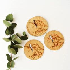 Bird Branch Bamboo Coasters